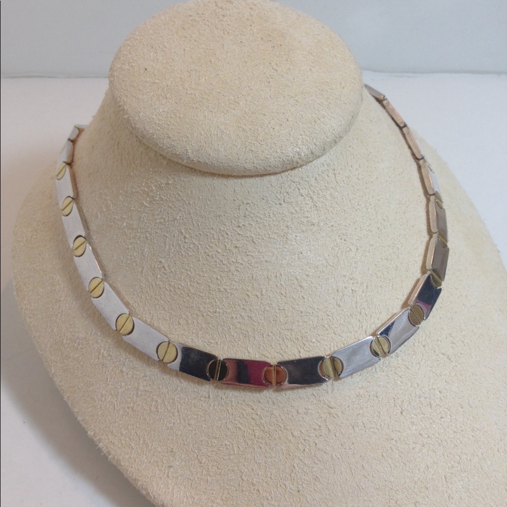 Sterling silver screw necklace